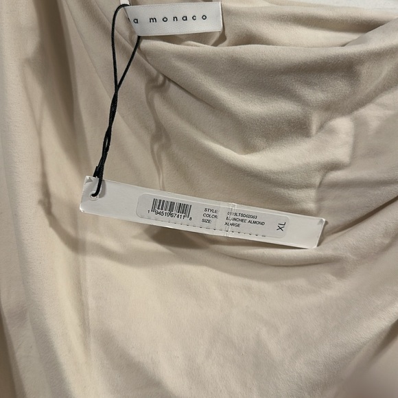 Susana Monaco One Arm Gathered dress Blanched Almond Color - Picture 4 of 5